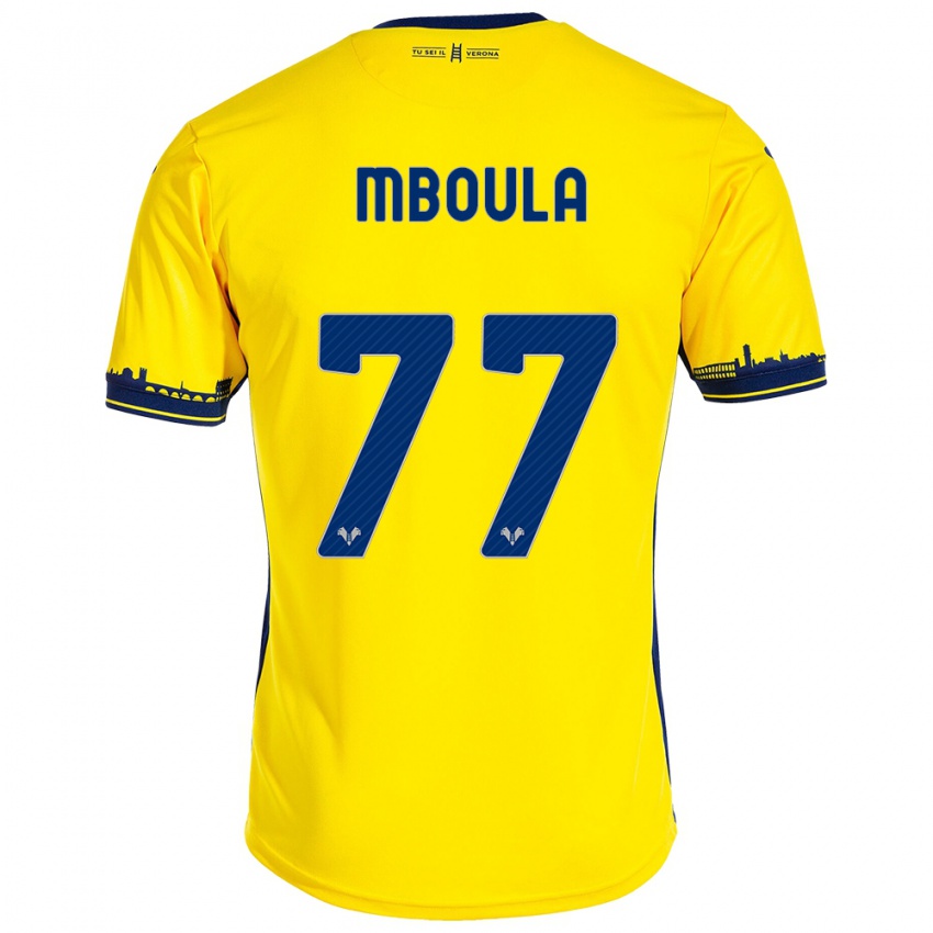 Niño Camiseta Jordi Mboula #77 Amarillo 2ª Equipación 2023/24 La Camisa Argentina