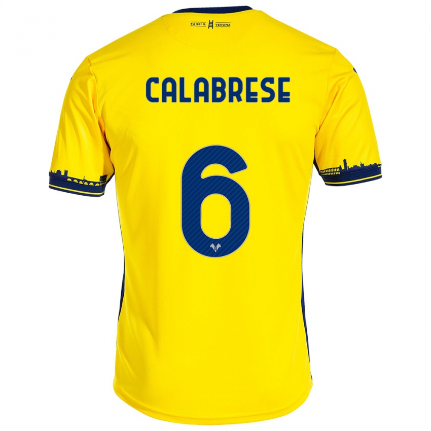 Niño Camiseta Nicolò Calabrese #6 Amarillo 2ª Equipación 2023/24 La Camisa Argentina