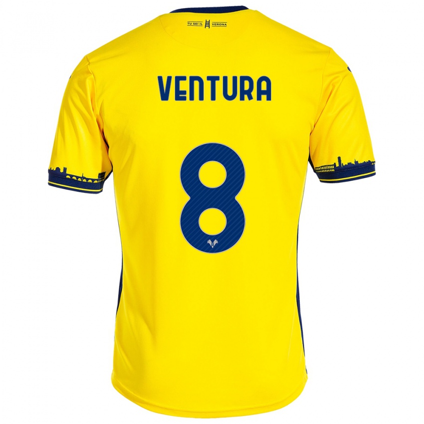 Niño Camiseta Ciro Ventura #8 Amarillo 2ª Equipación 2023/24 La Camisa Argentina