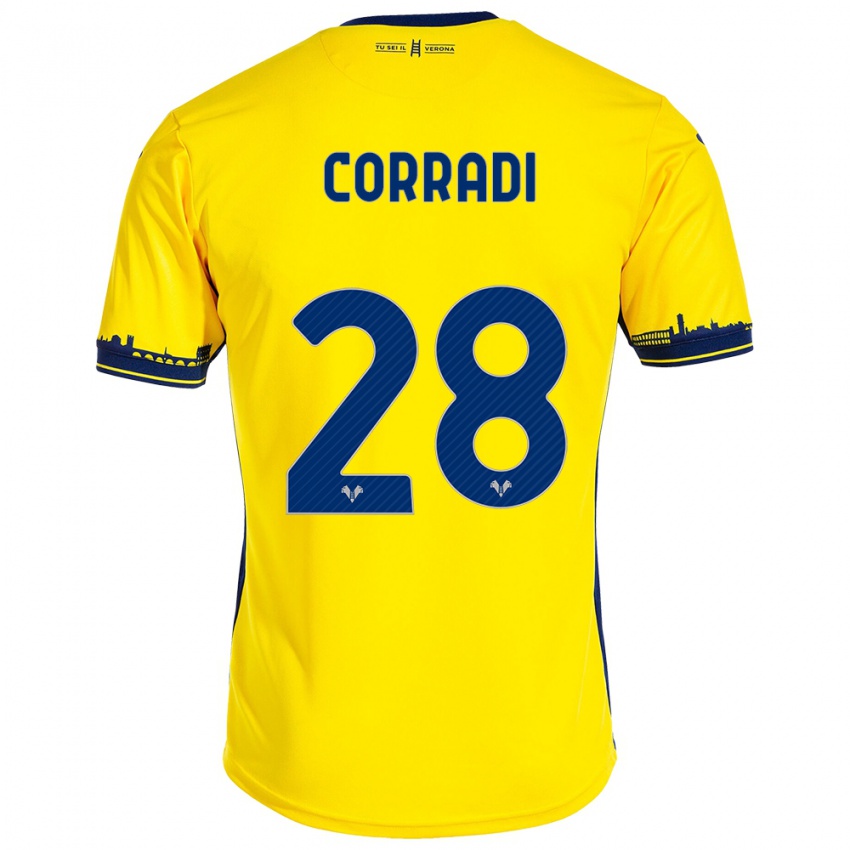 Niño Camiseta Christian Corradi #28 Amarillo 2ª Equipación 2023/24 La Camisa Argentina