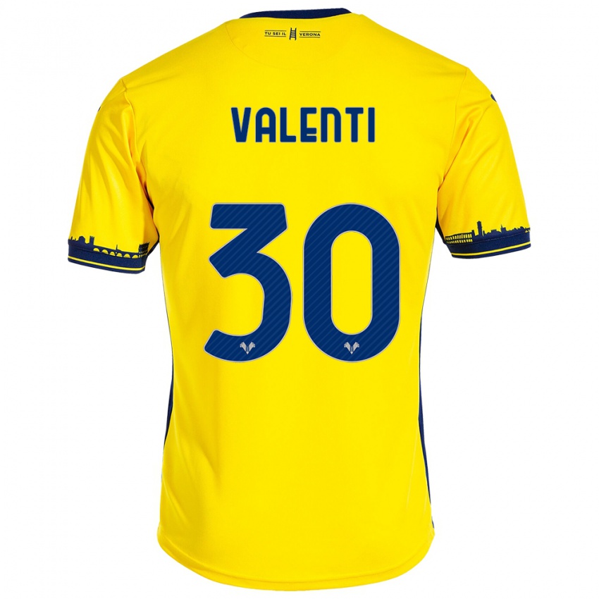 Niño Camiseta Francesco Valenti #30 Amarillo 2ª Equipación 2023/24 La Camisa Argentina