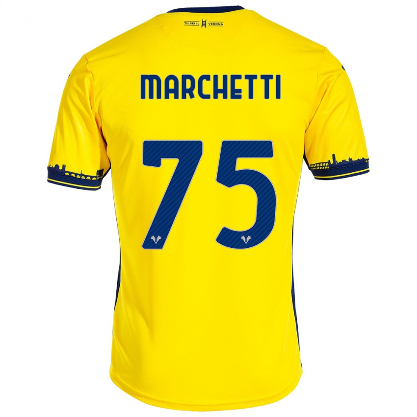 Niño Camiseta Nicolò Marchetti #75 Amarillo 2ª Equipación 2023/24 La Camisa Argentina