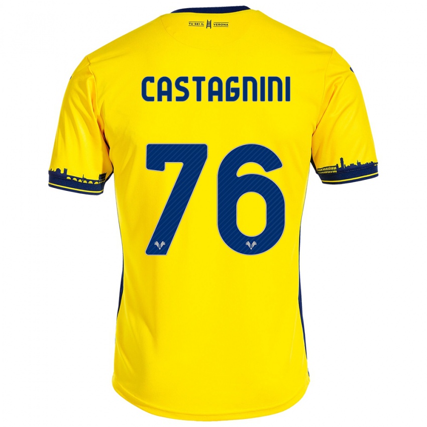 Niño Camiseta Mirko Castagnini #76 Amarillo 2ª Equipación 2023/24 La Camisa Argentina