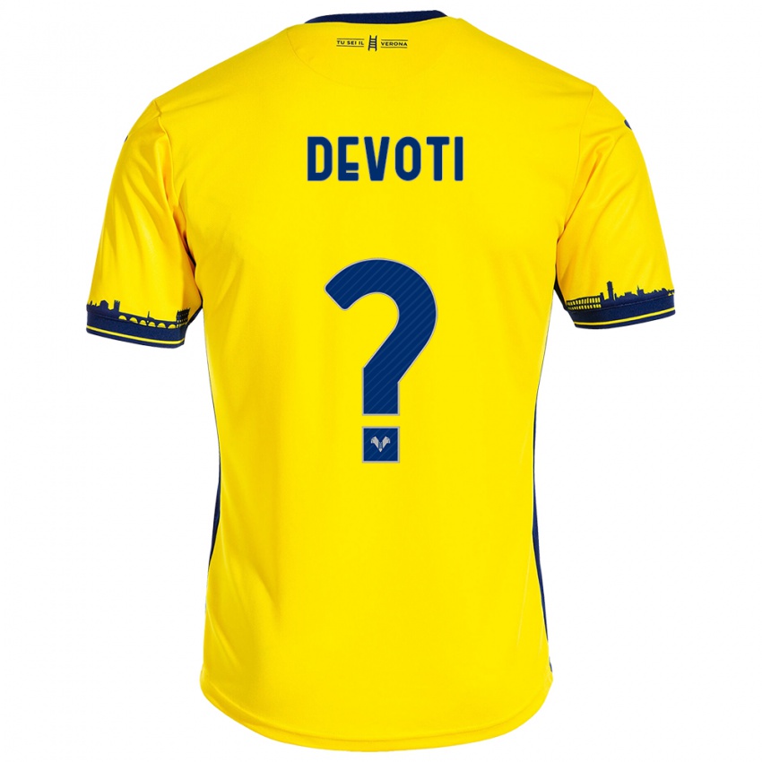 Niño Camiseta Andrea Devoti #0 Amarillo 2ª Equipación 2023/24 La Camisa Argentina