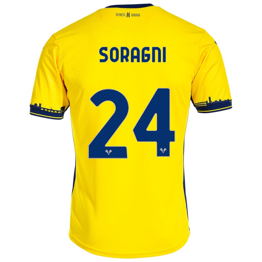 Niño Camiseta Alberto Soragni #24 Amarillo 2ª Equipación 2023/24 La Camisa Argentina