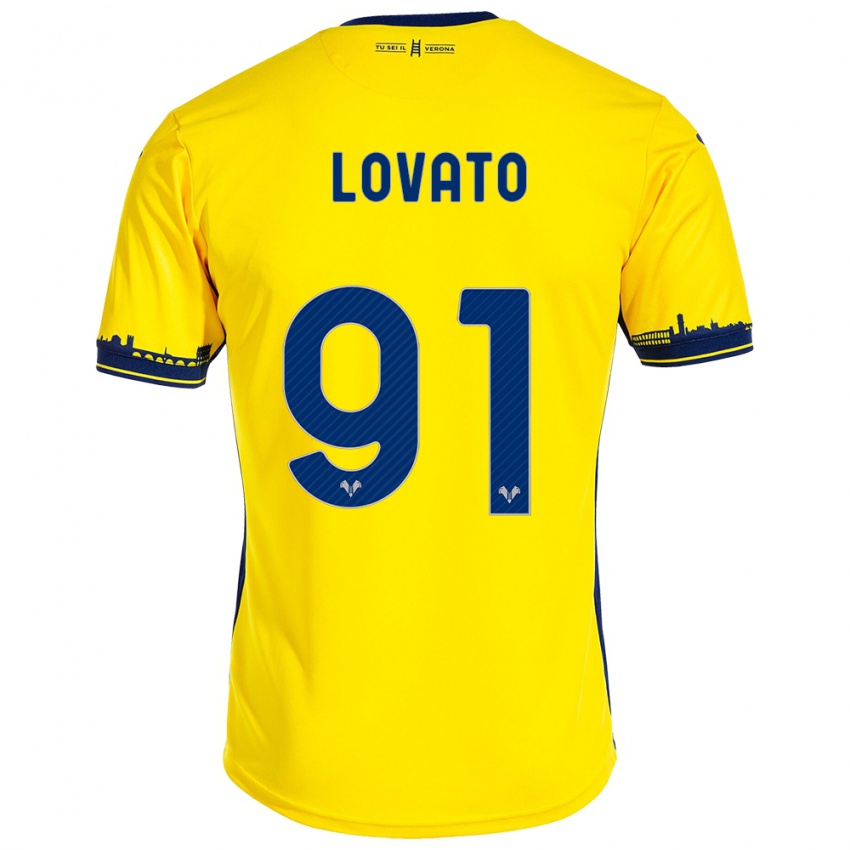 Niño Camiseta Enrico Lovato #91 Amarillo 2ª Equipación 2023/24 La Camisa Argentina