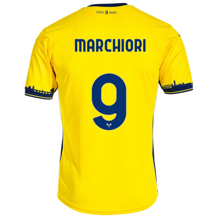 Niño Camiseta Giorgia Marchiori #9 Amarillo 2ª Equipación 2023/24 La Camisa Argentina