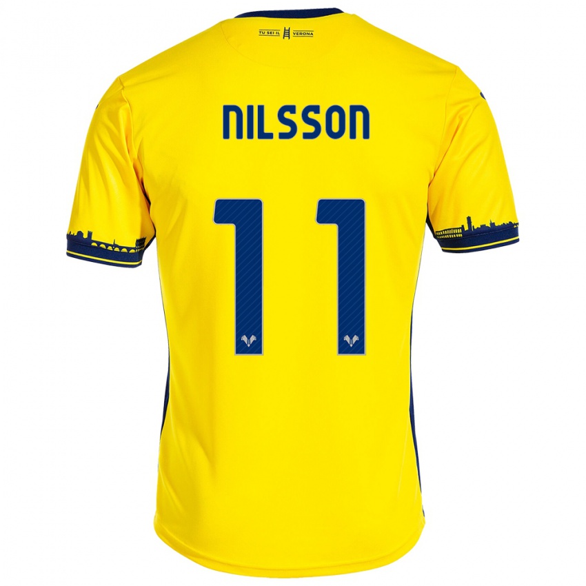 Niño Camiseta Sara Nilsson #11 Amarillo 2ª Equipación 2023/24 La Camisa Argentina