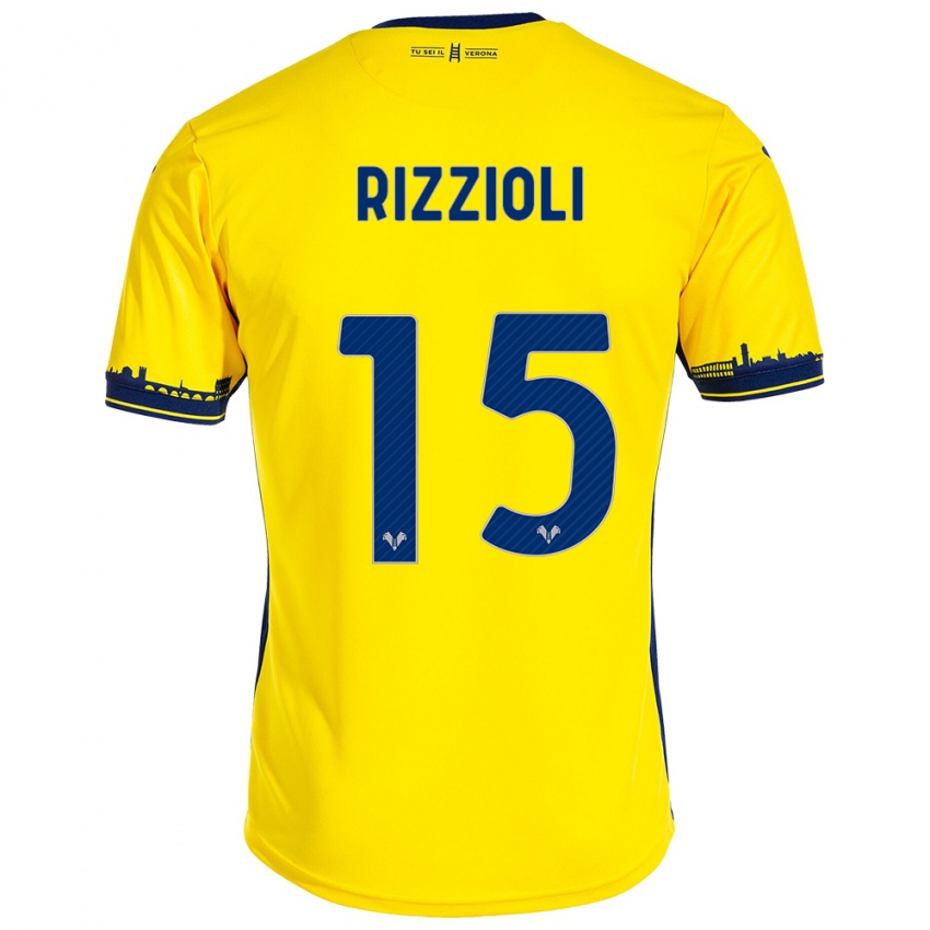 Niño Camiseta Gaia Rizzioli #15 Amarillo 2ª Equipación 2023/24 La Camisa Argentina