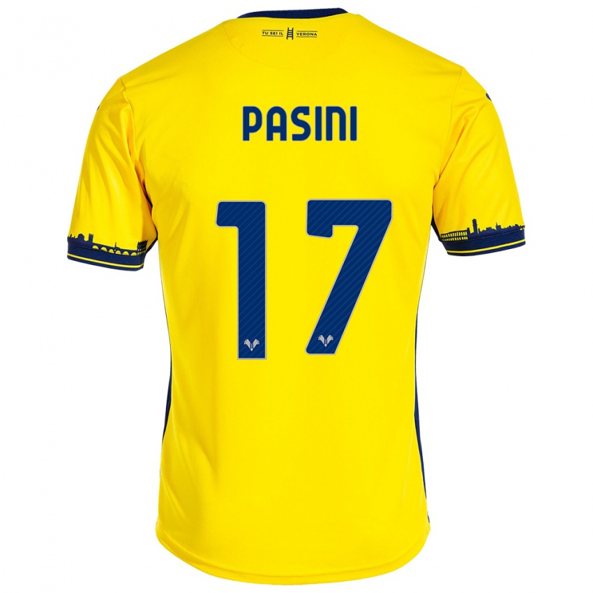 Niño Camiseta Veronica Pasini #17 Amarillo 2ª Equipación 2023/24 La Camisa Argentina