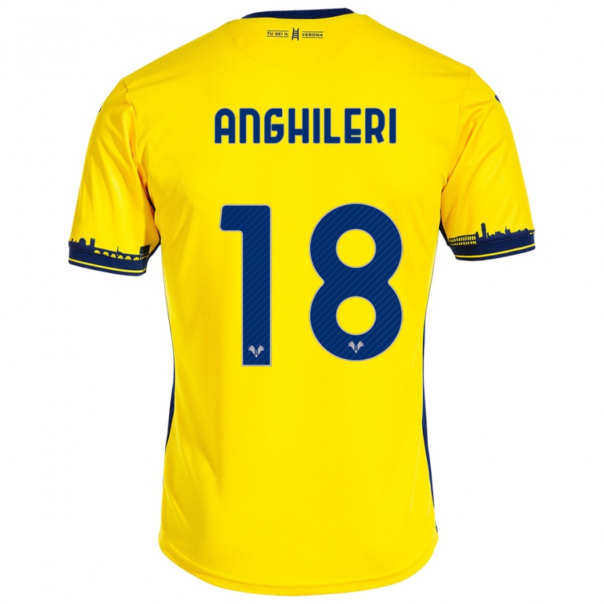 Niño Camiseta Federica Anghileri #18 Amarillo 2ª Equipación 2023/24 La Camisa Argentina