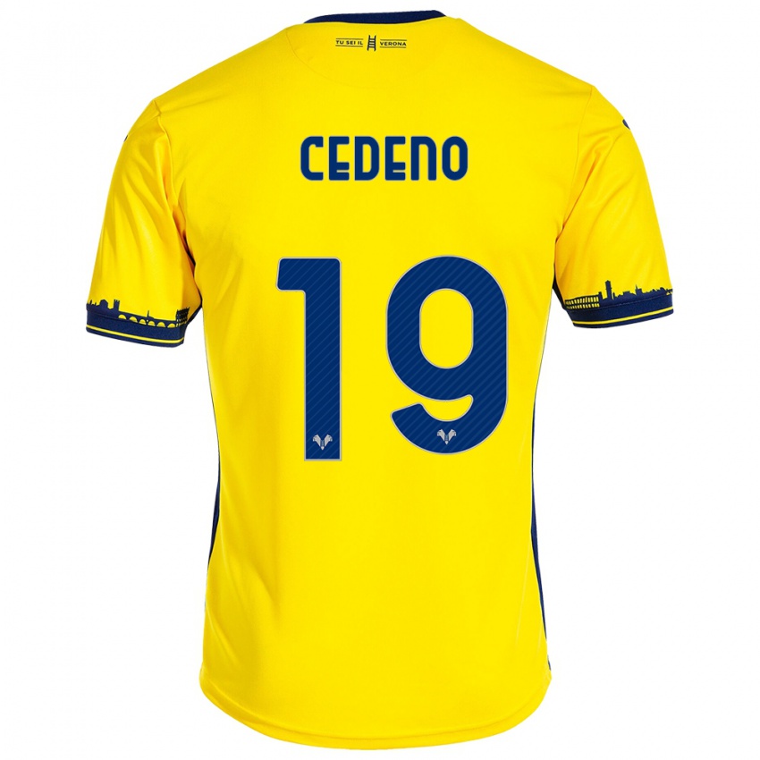 Niño Camiseta Lineth Cedeno #19 Amarillo 2ª Equipación 2023/24 La Camisa Argentina