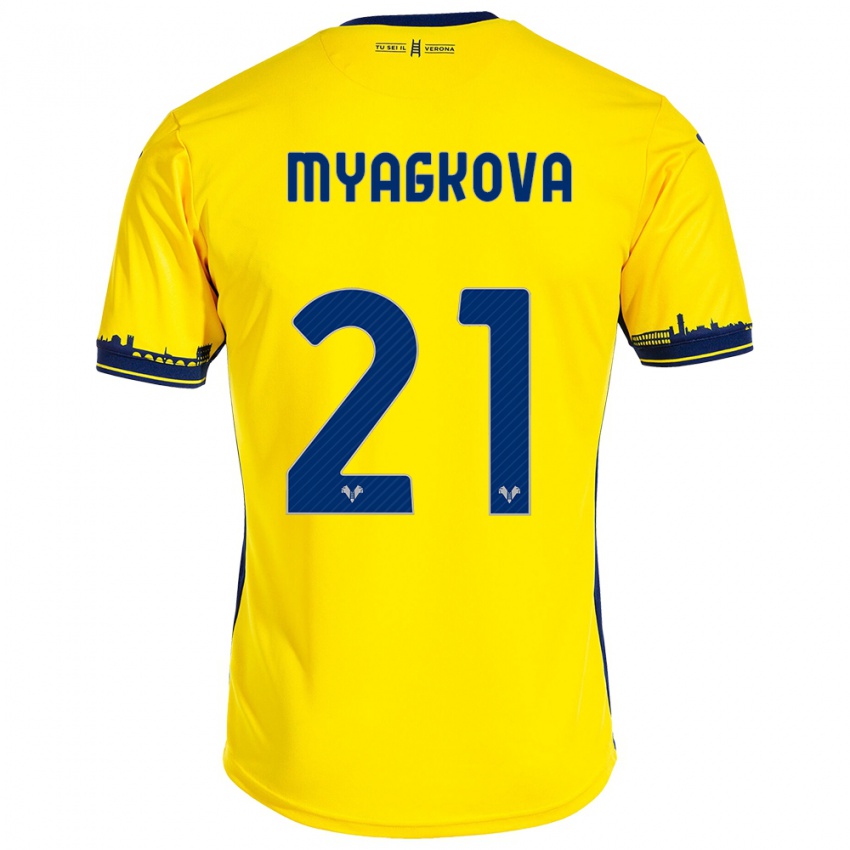 Niño Camiseta Alina Myagkova #21 Amarillo 2ª Equipación 2023/24 La Camisa Argentina