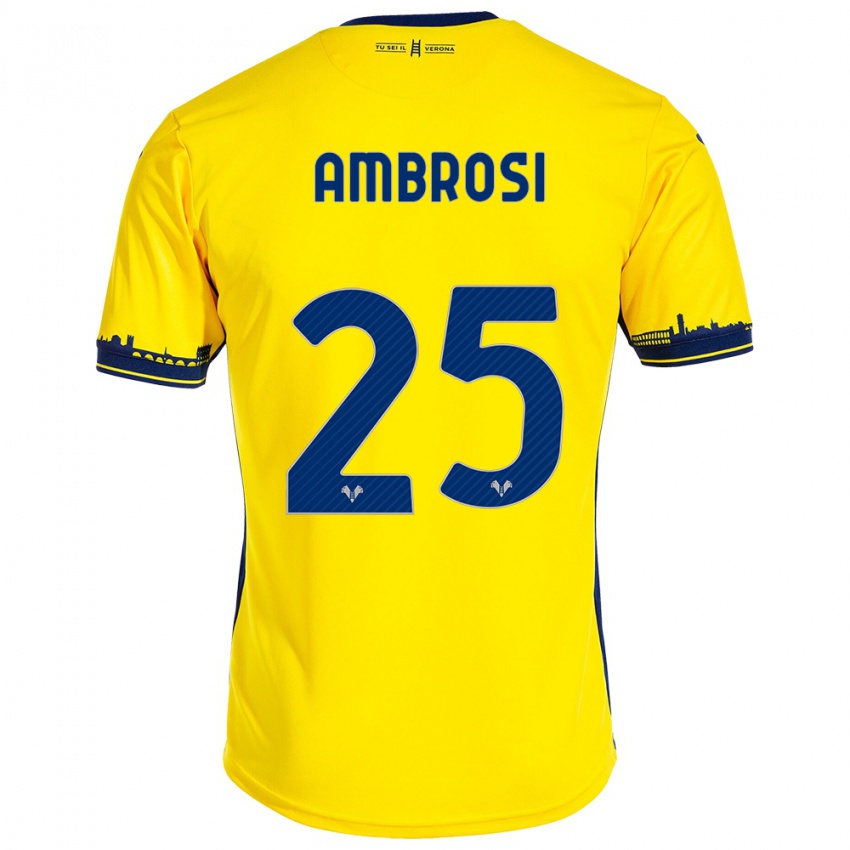 Niño Camiseta Caterina Ambrosi #25 Amarillo 2ª Equipación 2023/24 La Camisa Argentina