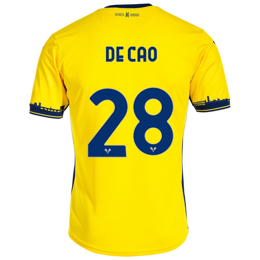 Niño Camiseta Elena De Cao #28 Amarillo 2ª Equipación 2023/24 La Camisa Argentina