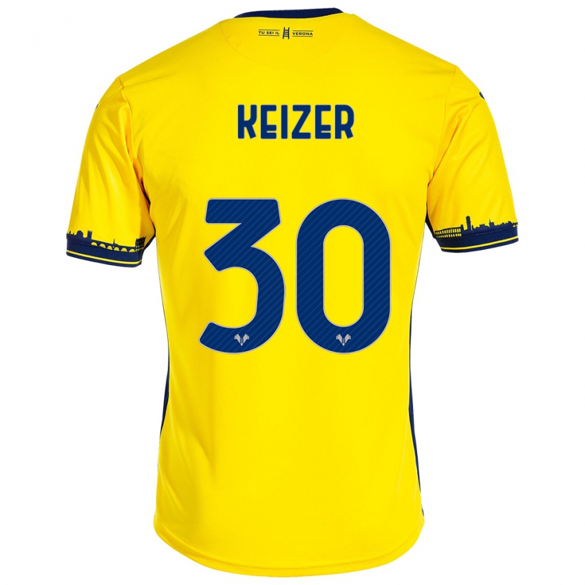 Niño Camiseta Fanny Keizer #30 Amarillo 2ª Equipación 2023/24 La Camisa Argentina