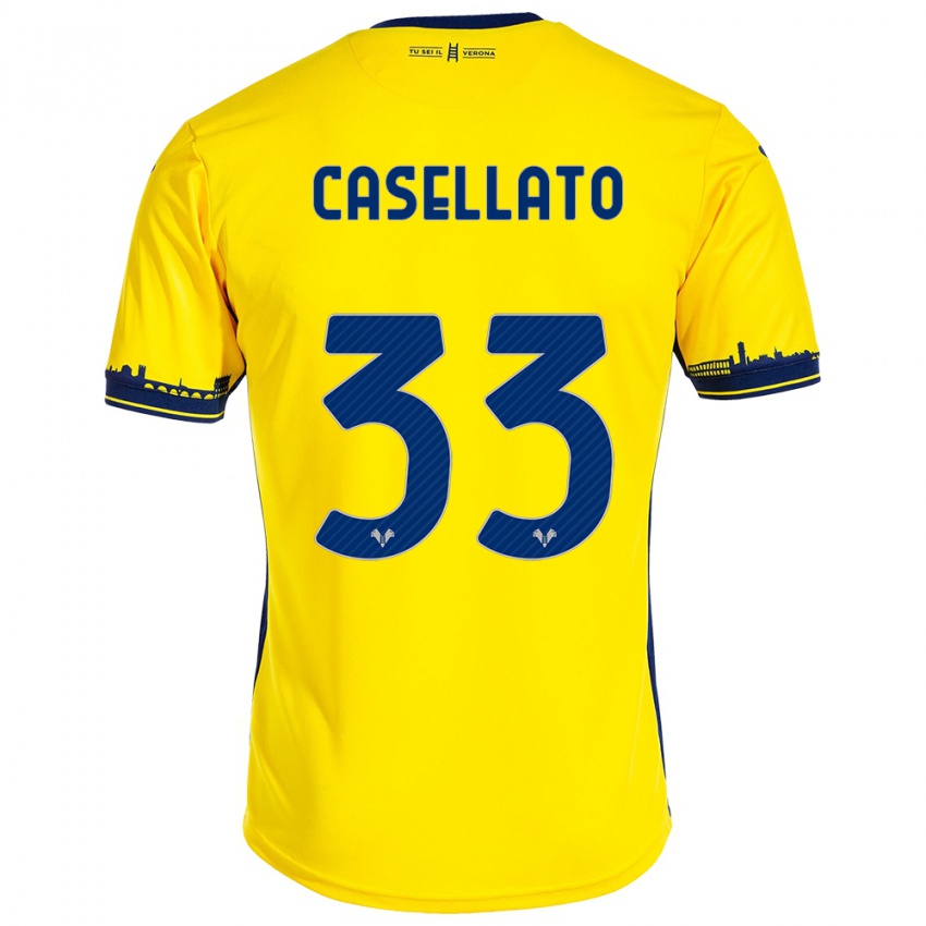 Niño Camiseta Elisa Casellato #33 Amarillo 2ª Equipación 2023/24 La Camisa Argentina