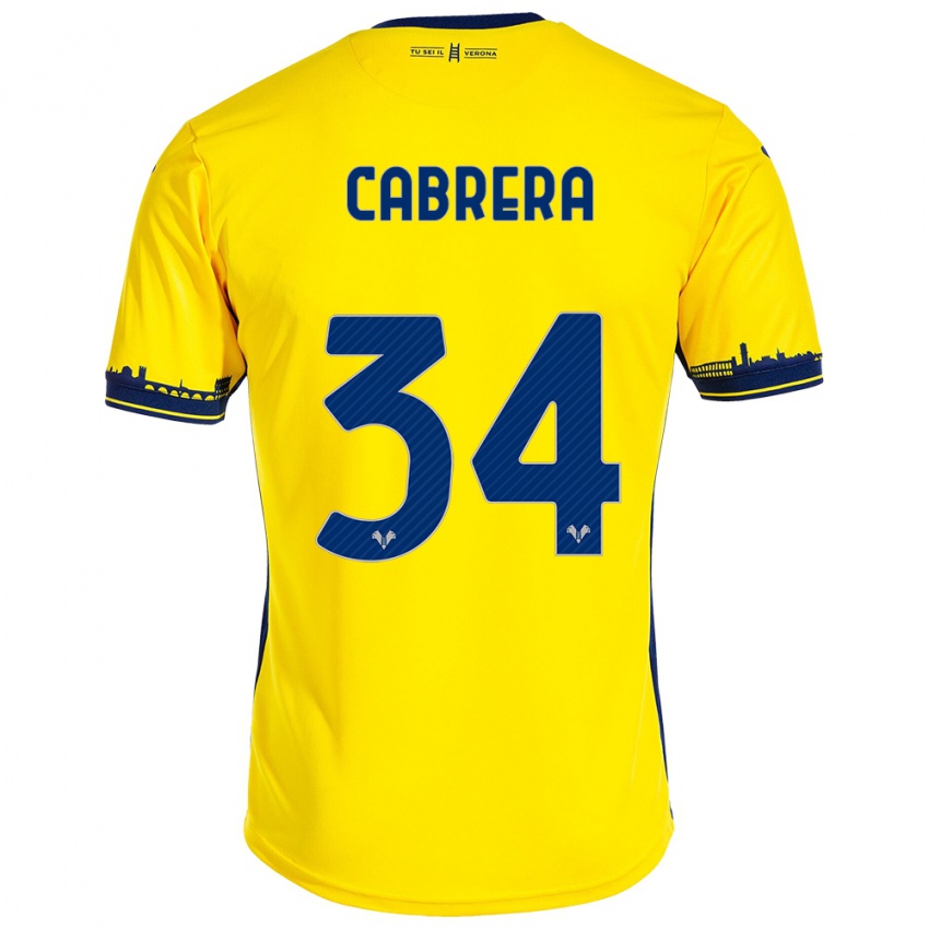 Niño Camiseta Ilena Cabrera #34 Amarillo 2ª Equipación 2023/24 La Camisa Argentina