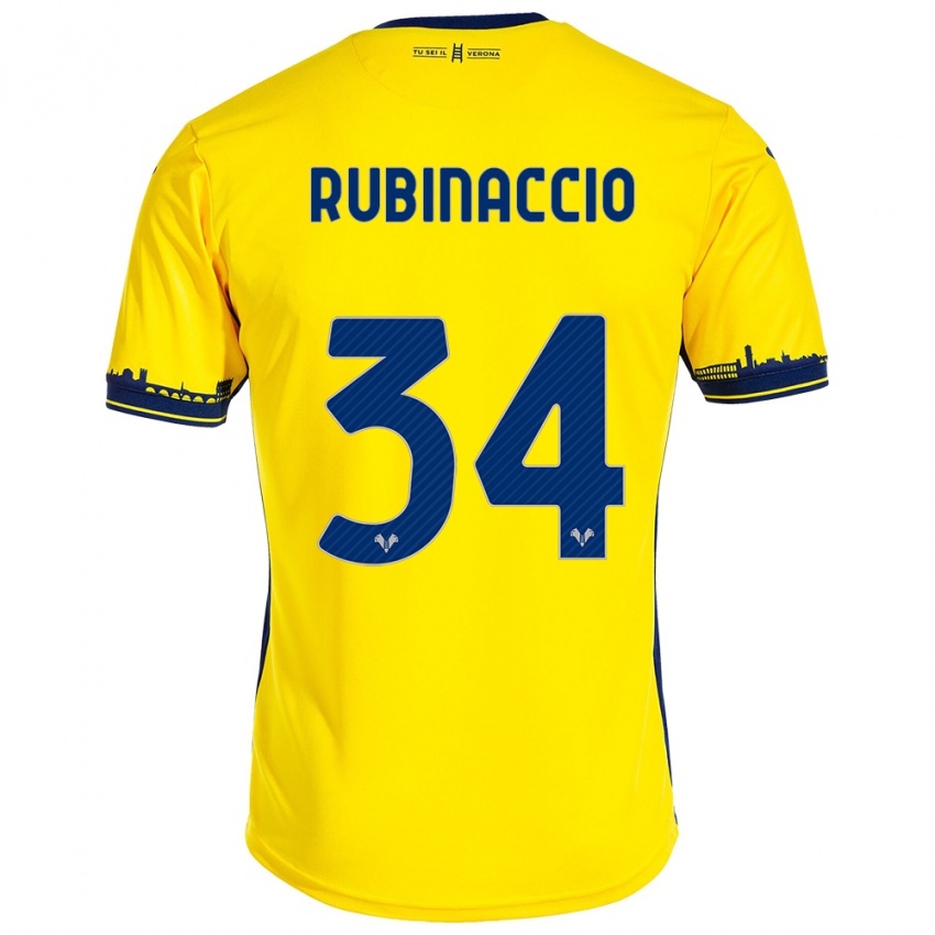 Niño Camiseta Nikol Rubinaccio #34 Amarillo 2ª Equipación 2023/24 La Camisa Argentina