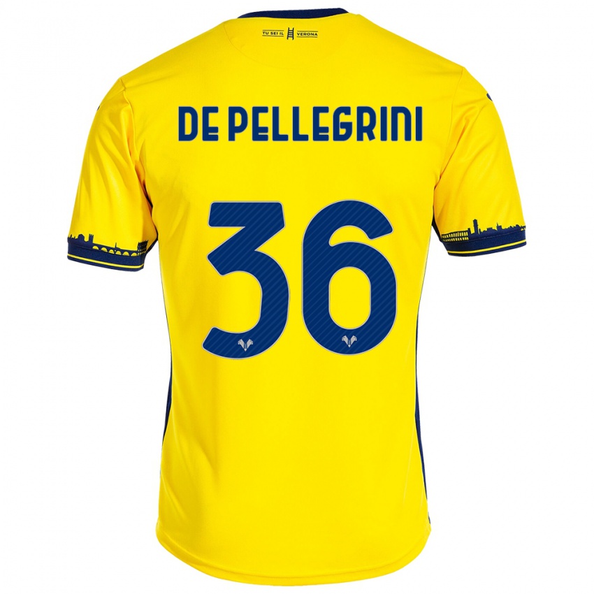 Niño Camiseta Erika De Pellegrini #36 Amarillo 2ª Equipación 2023/24 La Camisa Argentina