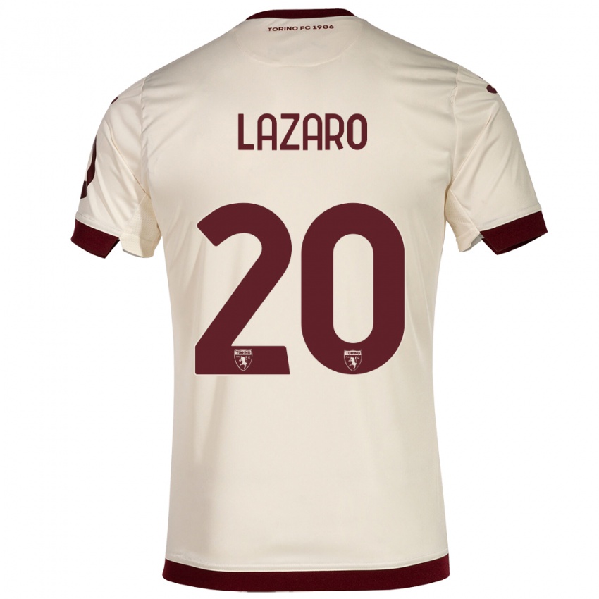 Niño Camiseta Valentino Lazaro #20 Champán 2ª Equipación 2023/24 La Camisa Argentina