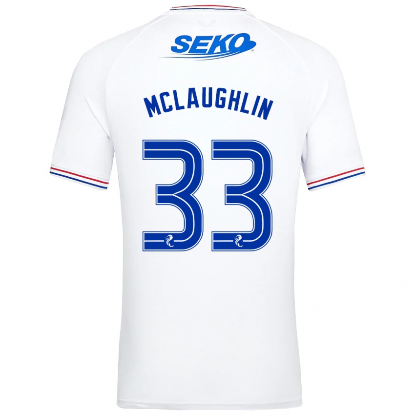 Niño Camiseta Jon Mclaughlin #33 Blanco 2ª Equipación 2023/24 La Camisa Argentina