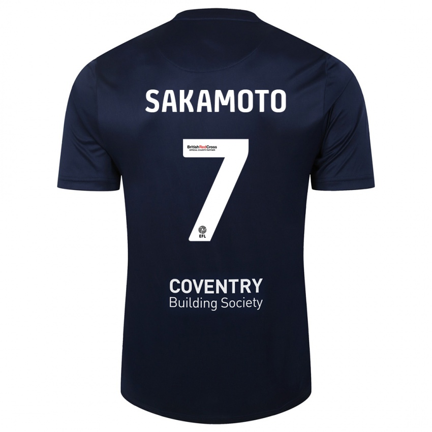 Niño Camiseta Tatsuhiro Sakamoto #7 Rojo Azul Marino 2ª Equipación 2023/24 La Camisa Argentina
