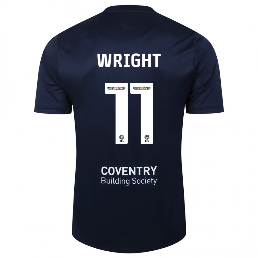 Niño Camiseta Haji Wright #11 Rojo Azul Marino 2ª Equipación 2023/24 La Camisa Argentina