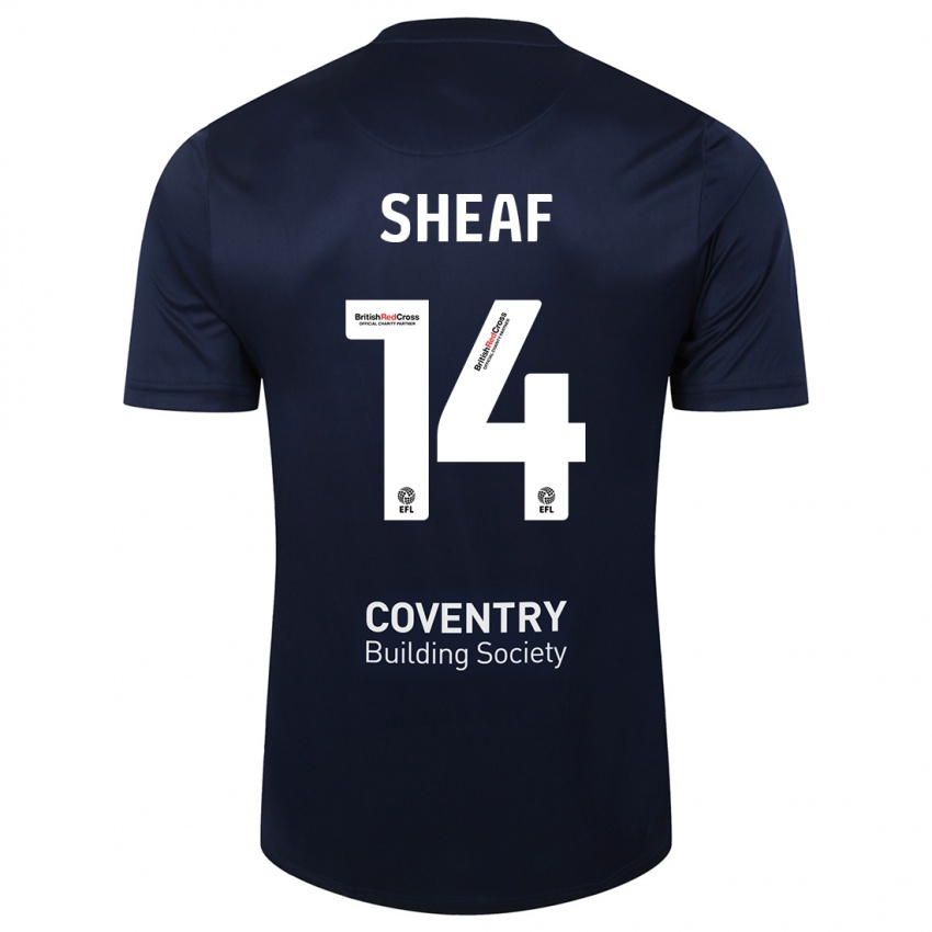 Niño Camiseta Ben Sheaf #14 Rojo Azul Marino 2ª Equipación 2023/24 La Camisa Argentina