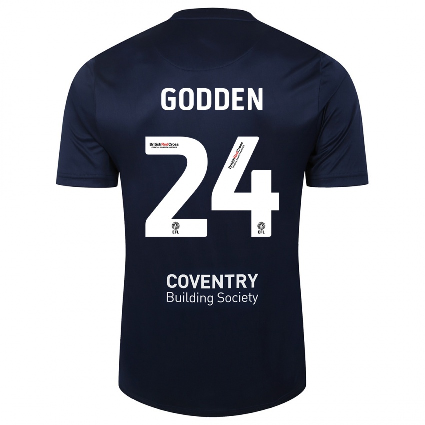 Niño Camiseta Matt Godden #24 Rojo Azul Marino 2ª Equipación 2023/24 La Camisa Argentina