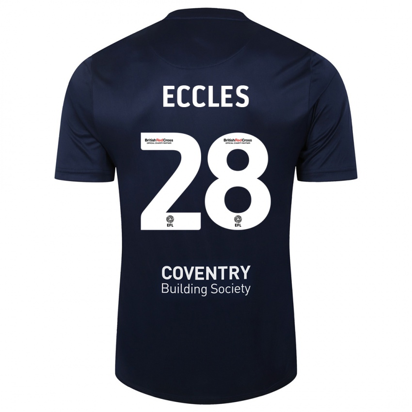 Niño Camiseta Josh Eccles #28 Rojo Azul Marino 2ª Equipación 2023/24 La Camisa Argentina