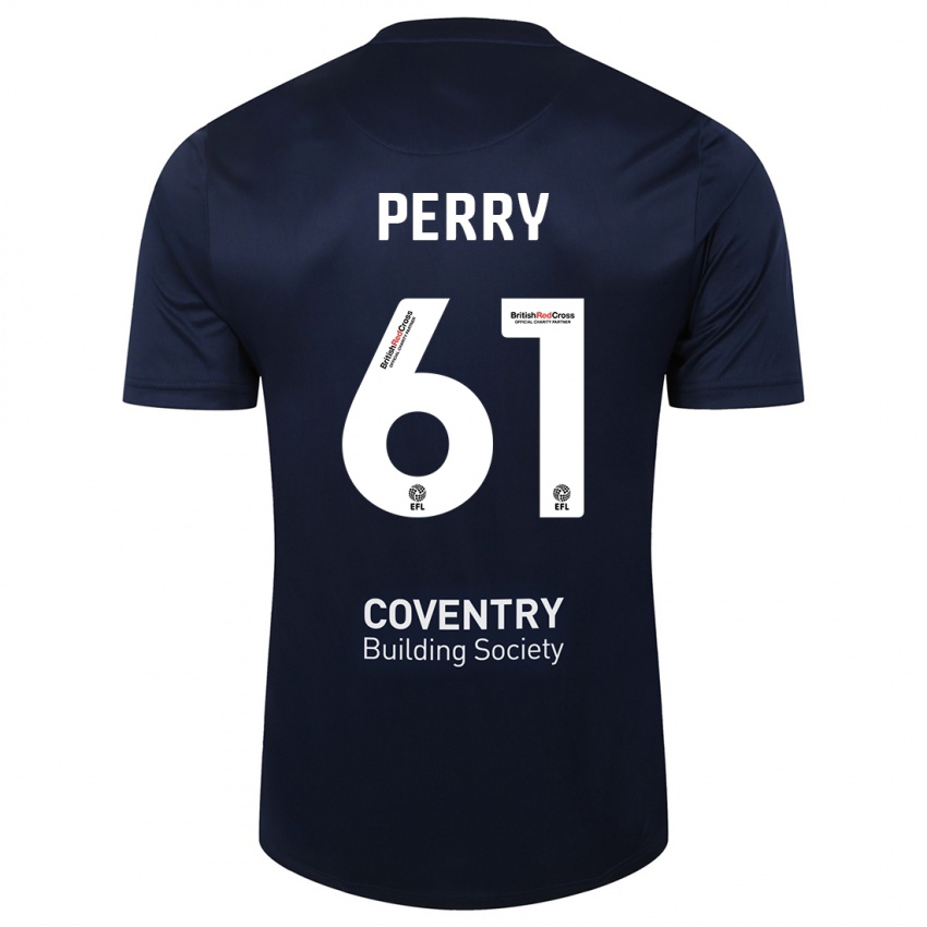 Niño Camiseta Callum Perry #61 Rojo Azul Marino 2ª Equipación 2023/24 La Camisa Argentina