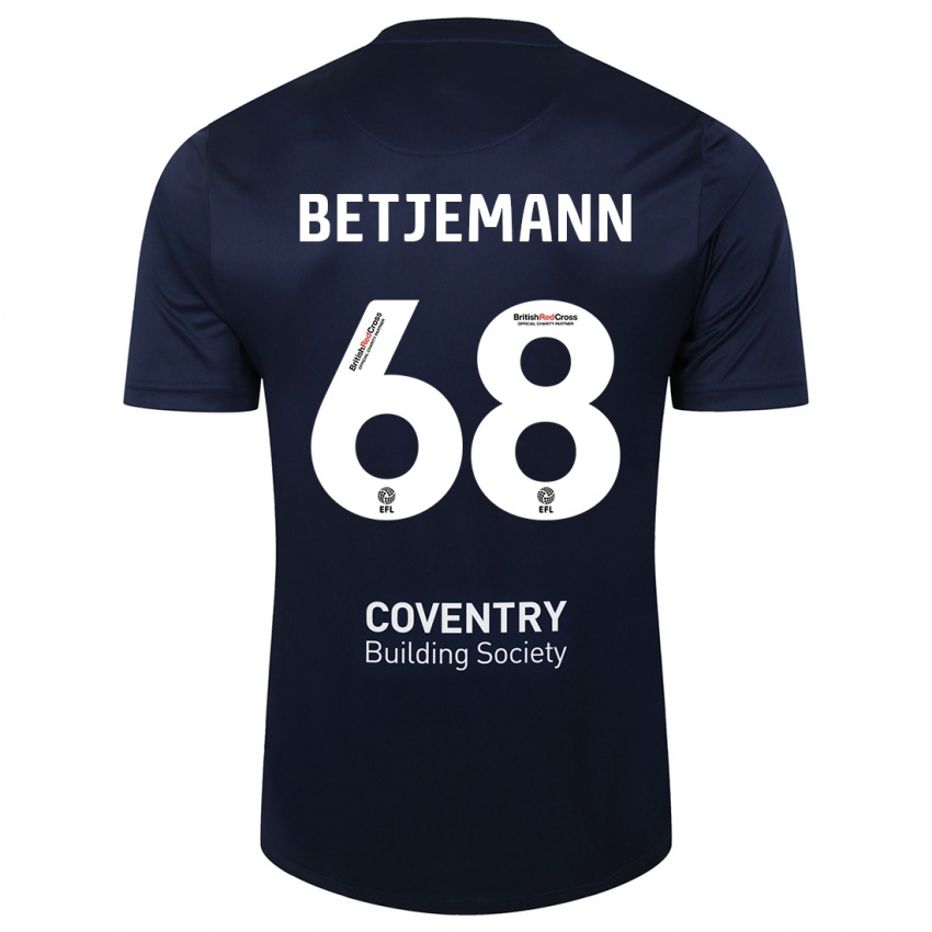 Niño Camiseta Elliot Betjemann #68 Rojo Azul Marino 2ª Equipación 2023/24 La Camisa Argentina