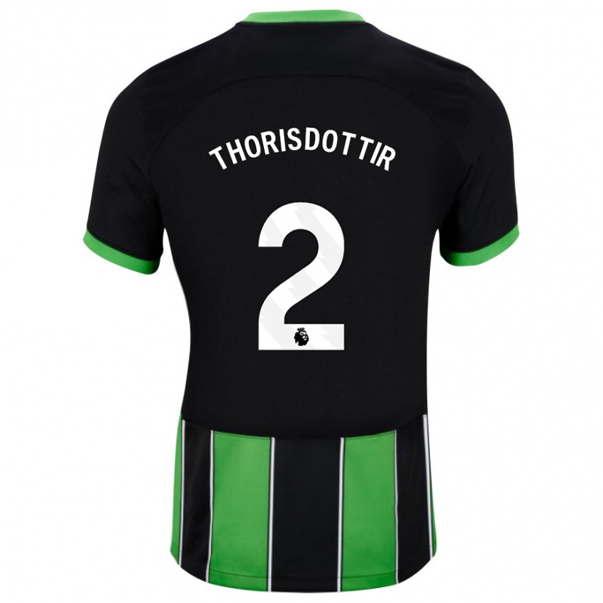 Niño Camiseta Maria Thorisdottir #2 Verde Negro 2ª Equipación 2023/24 La Camisa Argentina