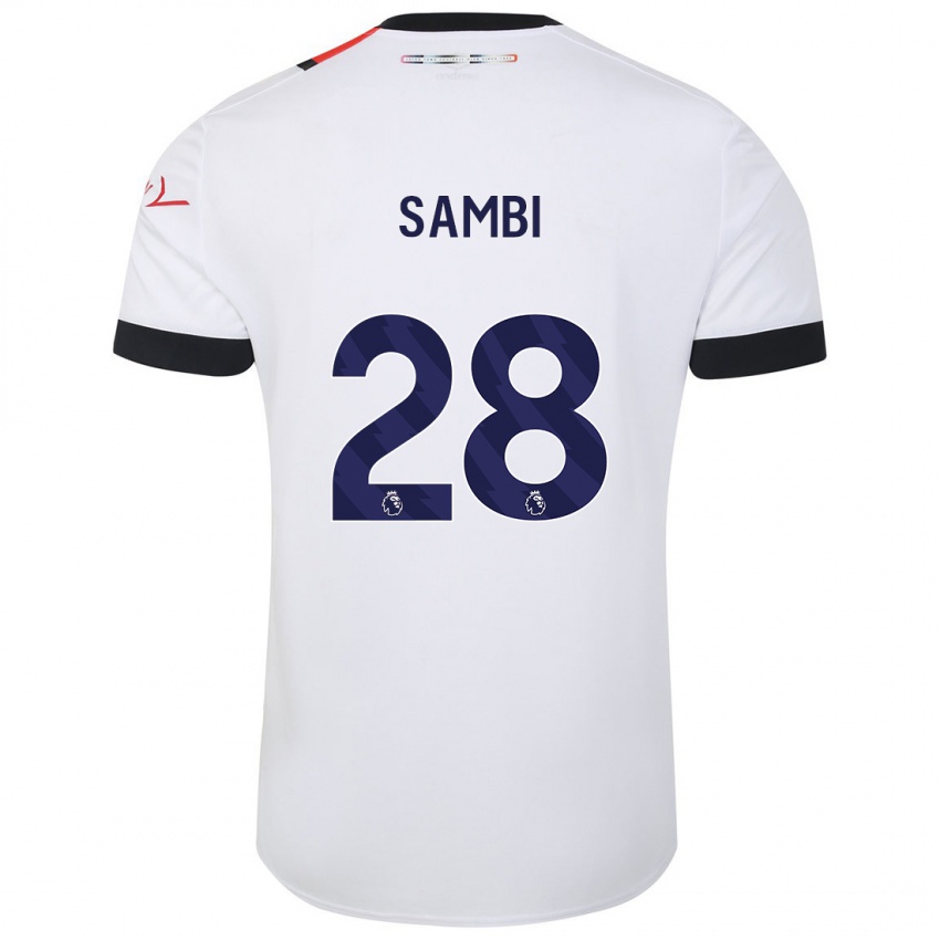 Niño Camiseta Albert Sambi Lokonga #28 Blanco 2ª Equipación 2023/24 La Camisa Argentina