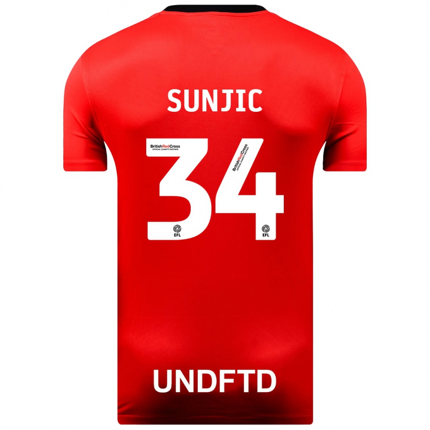 Niño Camiseta Ivan Sunjic #34 Rojo 2ª Equipación 2023/24 La Camisa Argentina