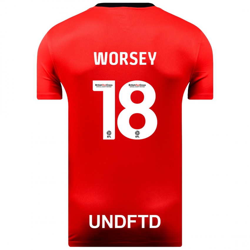 Niño Camiseta Louanne Worsey #18 Rojo 2ª Equipación 2023/24 La Camisa Argentina