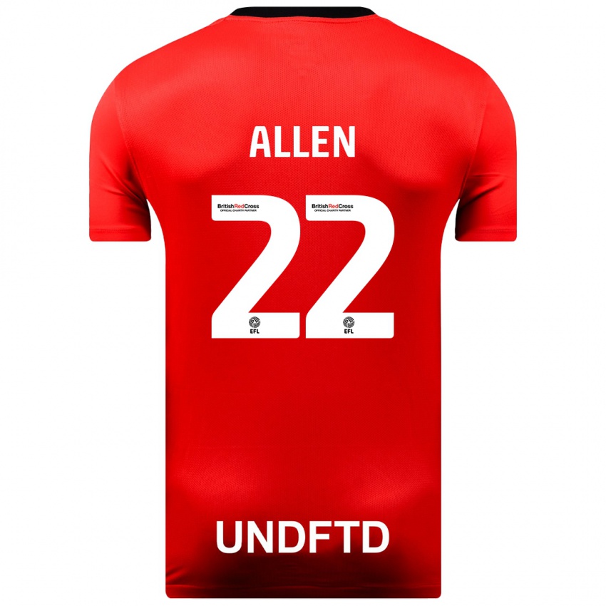 Niño Camiseta Remi Allen #22 Rojo 2ª Equipación 2023/24 La Camisa Argentina