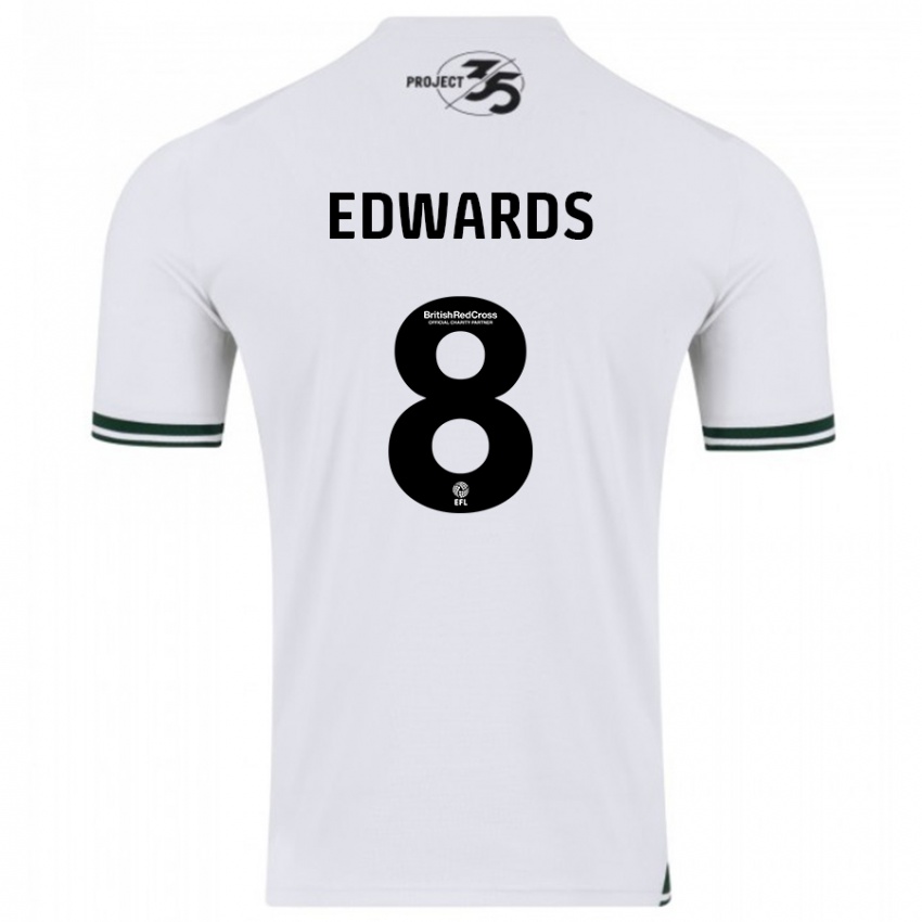 Niño Camiseta Joe Edwards #8 Blanco 2ª Equipación 2023/24 La Camisa Argentina