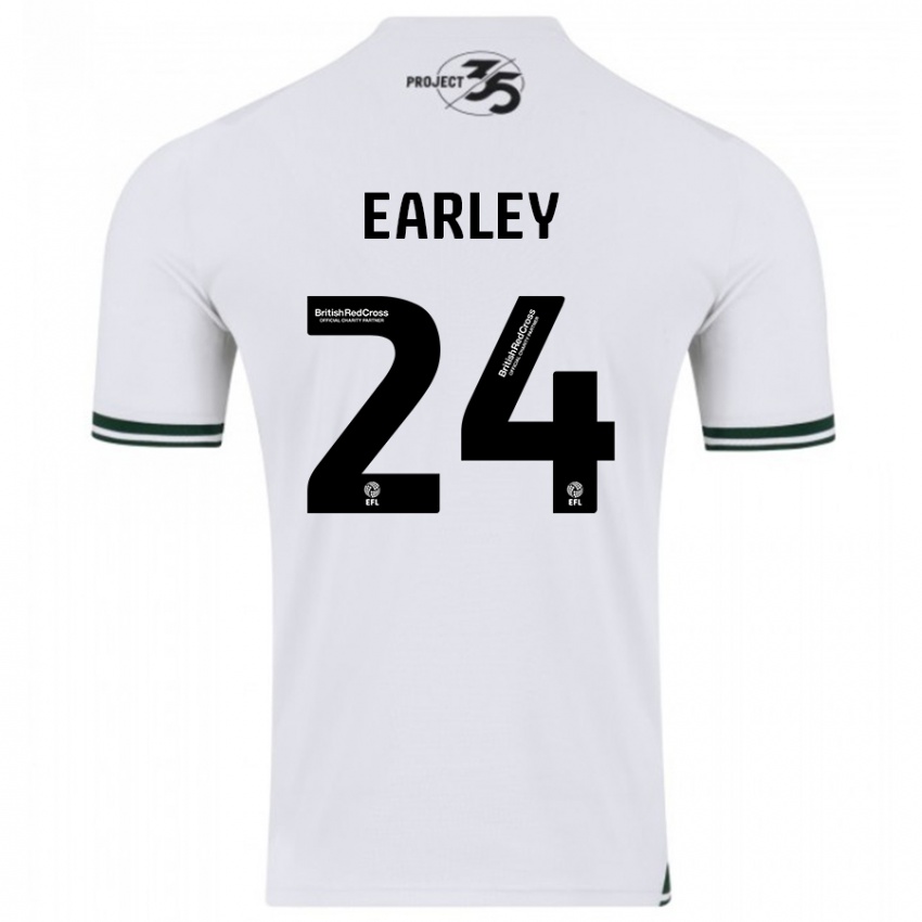 Niño Camiseta Saxon Earley #24 Blanco 2ª Equipación 2023/24 La Camisa Argentina