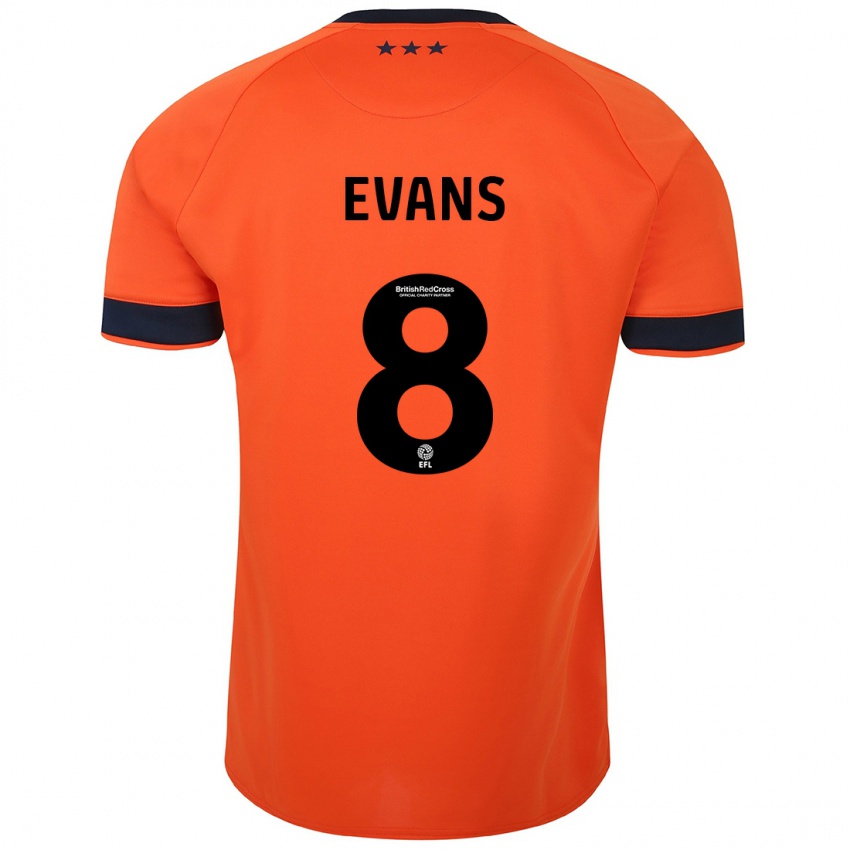 Niño Camiseta Lee Evans #8 Naranja 2ª Equipación 2023/24 La Camisa Argentina