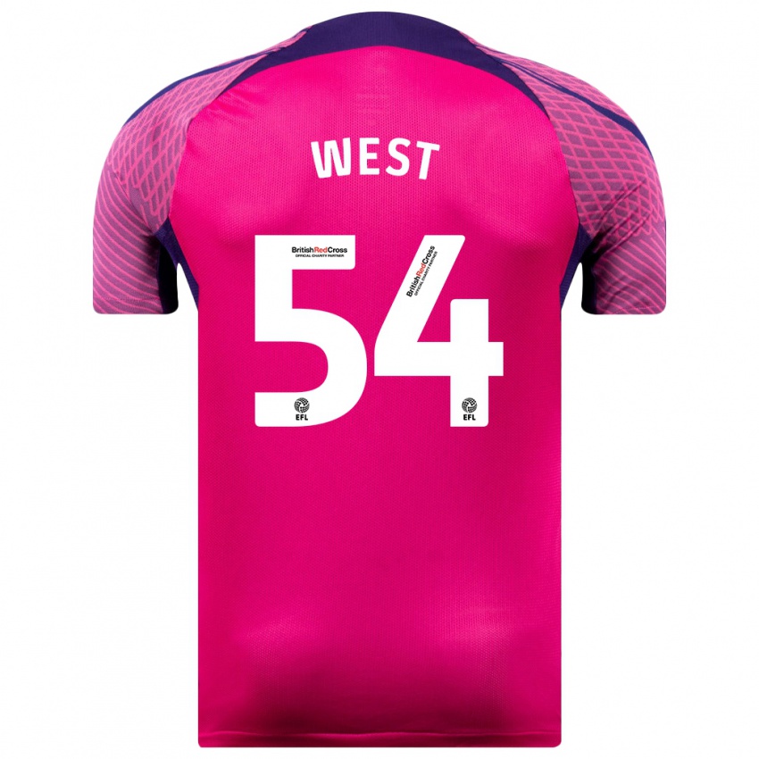 Niño Camiseta Ella West #54 Morado 2ª Equipación 2023/24 La Camisa Argentina