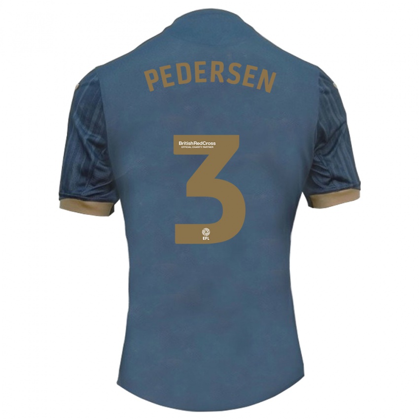 Niño Camiseta Kristian Pedersen #3 Verde Azulado Oscuro 2ª Equipación 2023/24 La Camisa Argentina