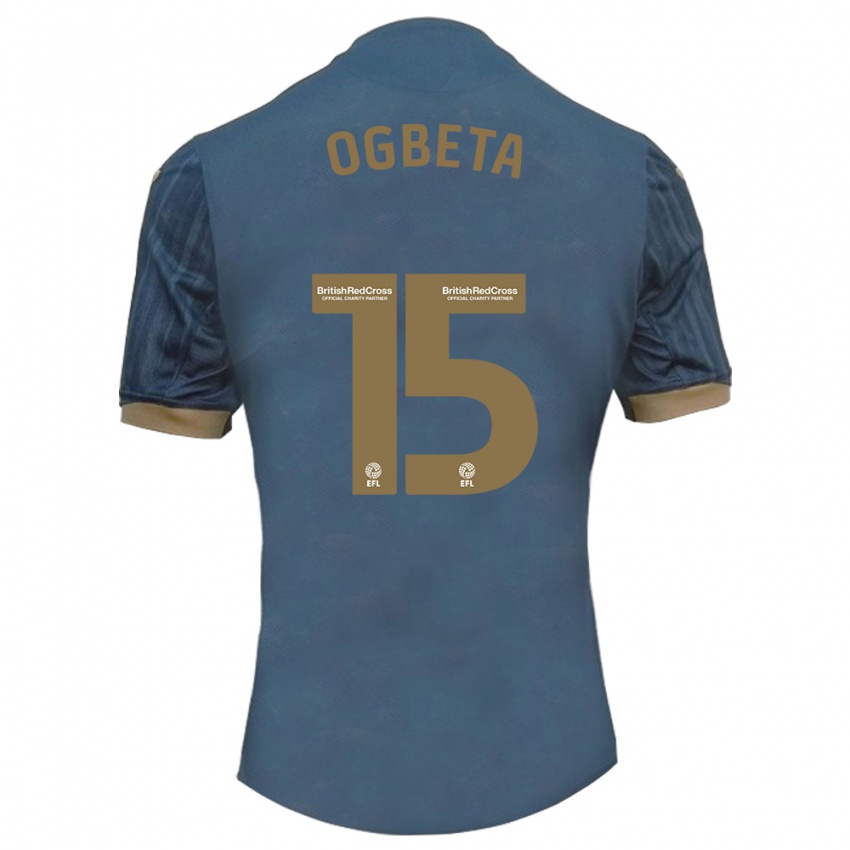 Niño Camiseta Nathanael Ogbeta #15 Verde Azulado Oscuro 2ª Equipación 2023/24 La Camisa Argentina