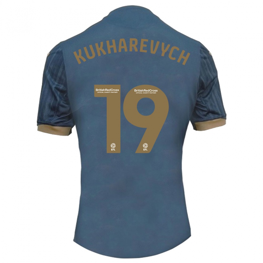 Niño Camiseta Mykola Kukharevych #19 Verde Azulado Oscuro 2ª Equipación 2023/24 La Camisa Argentina