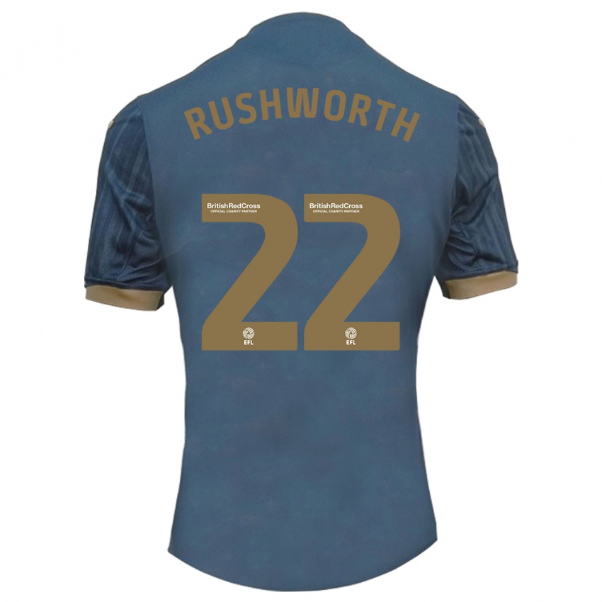 Niño Camiseta Carl Rushworth #22 Verde Azulado Oscuro 2ª Equipación 2023/24 La Camisa Argentina