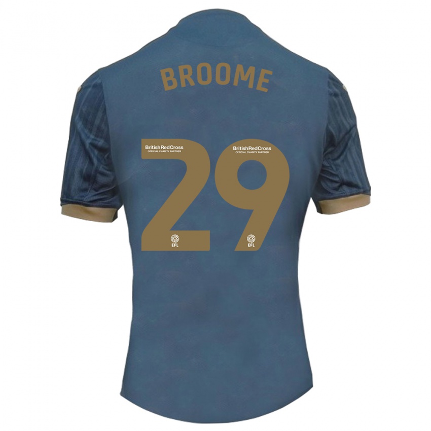 Niño Camiseta Nathan Broome #29 Verde Azulado Oscuro 2ª Equipación 2023/24 La Camisa Argentina