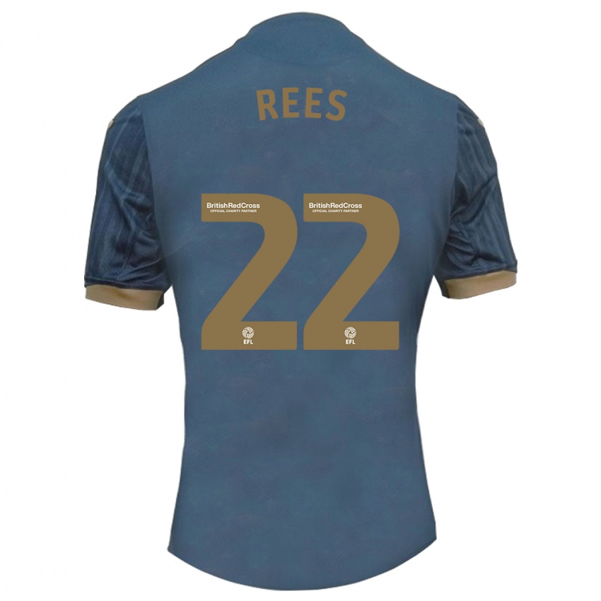 Niño Camiseta Nia Rees #22 Verde Azulado Oscuro 2ª Equipación 2023/24 La Camisa Argentina