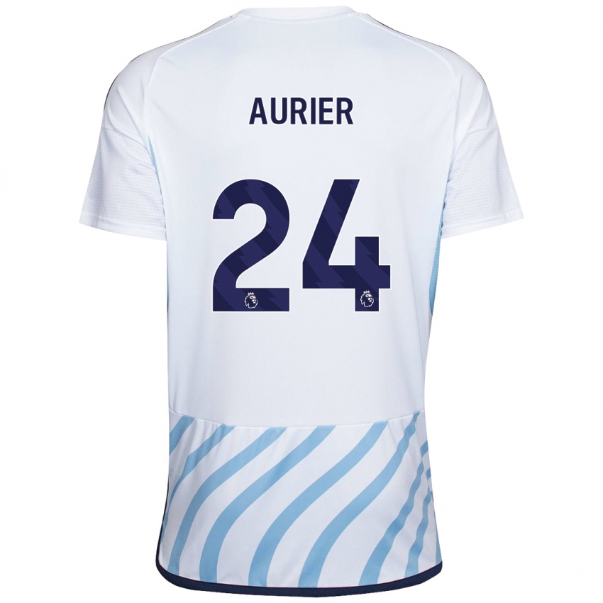 Niño Camiseta Serge Aurier #24 Blanco Azul 2ª Equipación 2023/24 La Camisa Argentina