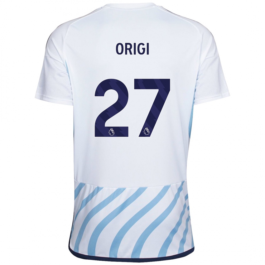 Niño Camiseta Divock Origi #27 Blanco Azul 2ª Equipación 2023/24 La Camisa Argentina